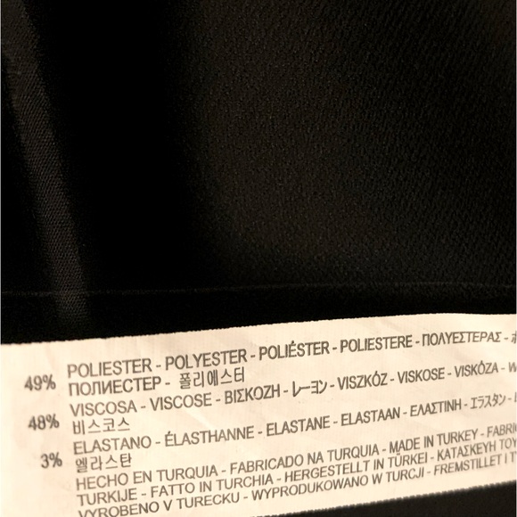 Zara Black pencil skirt metal zipped front closure asymmetric finish zippers USL - Picture 6 of 10